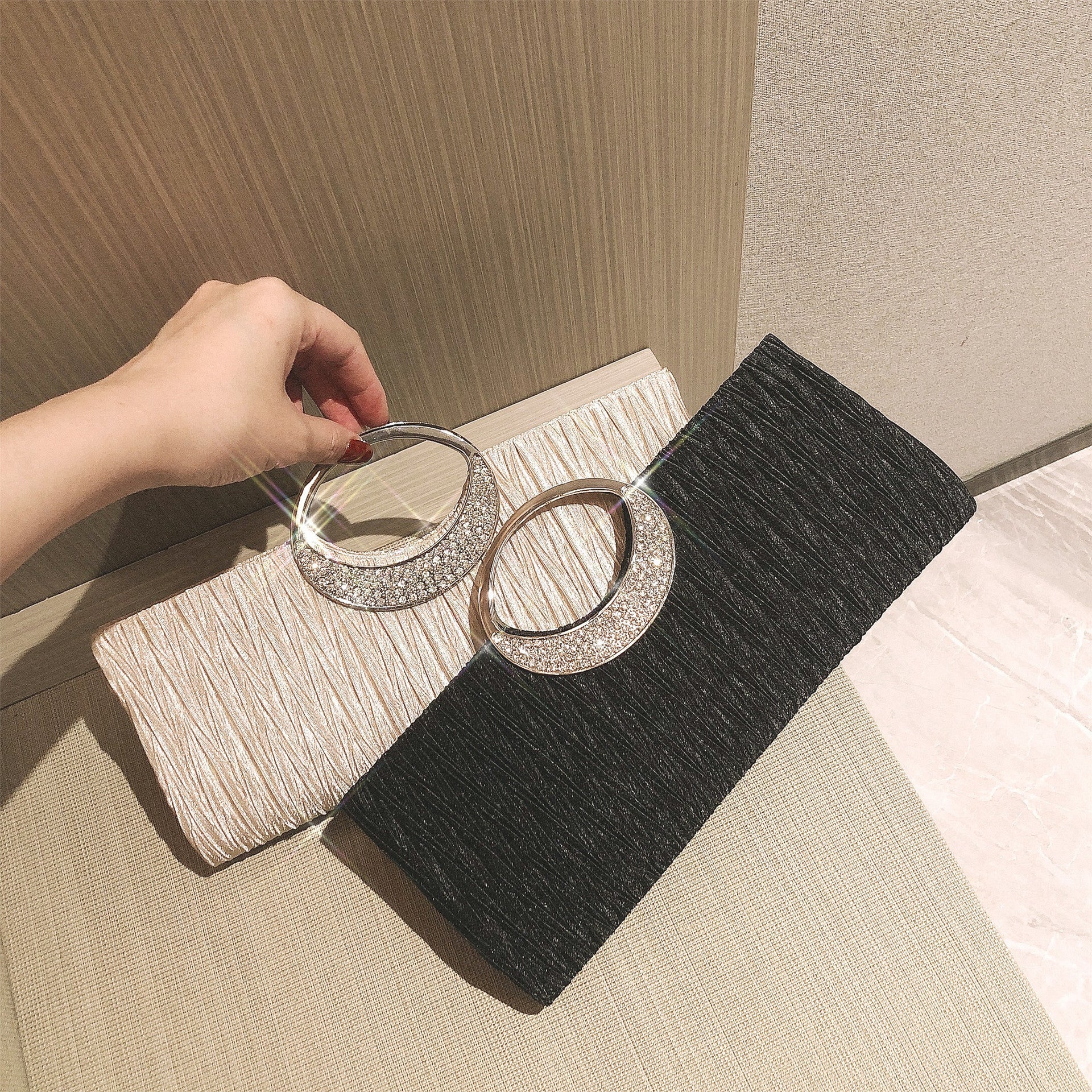 Wholesale Diamond Encrusted Black and White Handbags